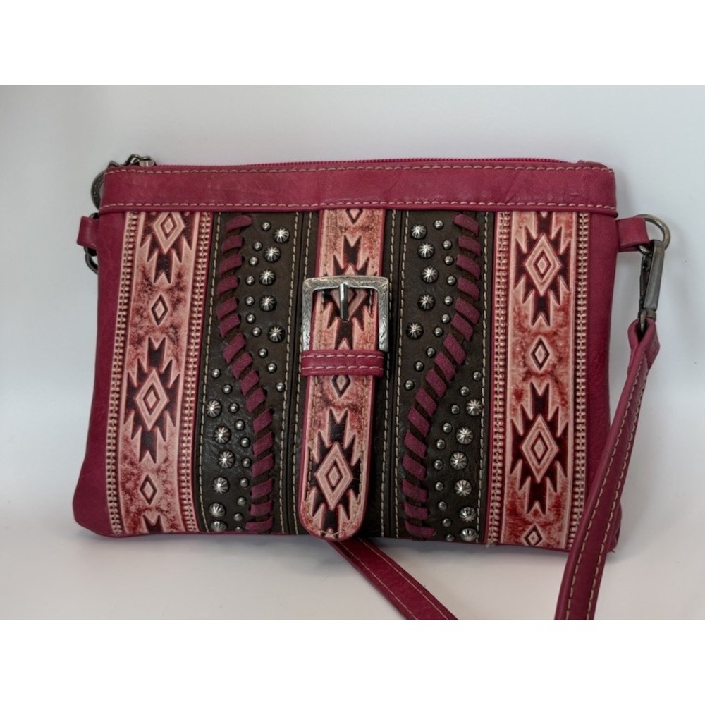 Montana West Pink Western Crossbody Purse 6x8.5 Adjustable Strap CowGirl Vibe